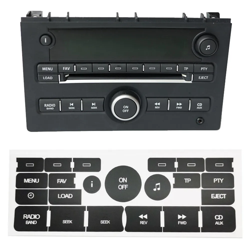 1PCS Button Repair Decal Sticker Replacement For Saab 9-3 9-5 2007-09 STEREO Radio Button Repair Decals Stickers Car Accessories