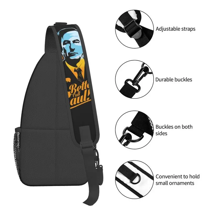 Heisenberg Breaking Bad Sling mochila crossbody para homens, melhor chamada personalizada, bolsa de ombro Saul para viagem, mochila de caminhada