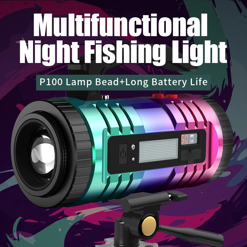 SKYFIRE Ultra Bright Rechargeable LED Light For Fishing Outdoor Powerful Waterproof Flashlight Campinglight Searchlight SF-619