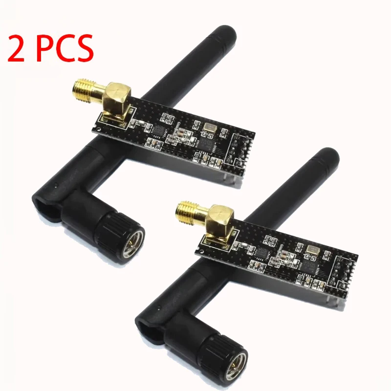 2PCS NRF24L01+PA+LNA Wireless Transceiver RF Transceiver Module with SMA Antenna 2.4G 1100m