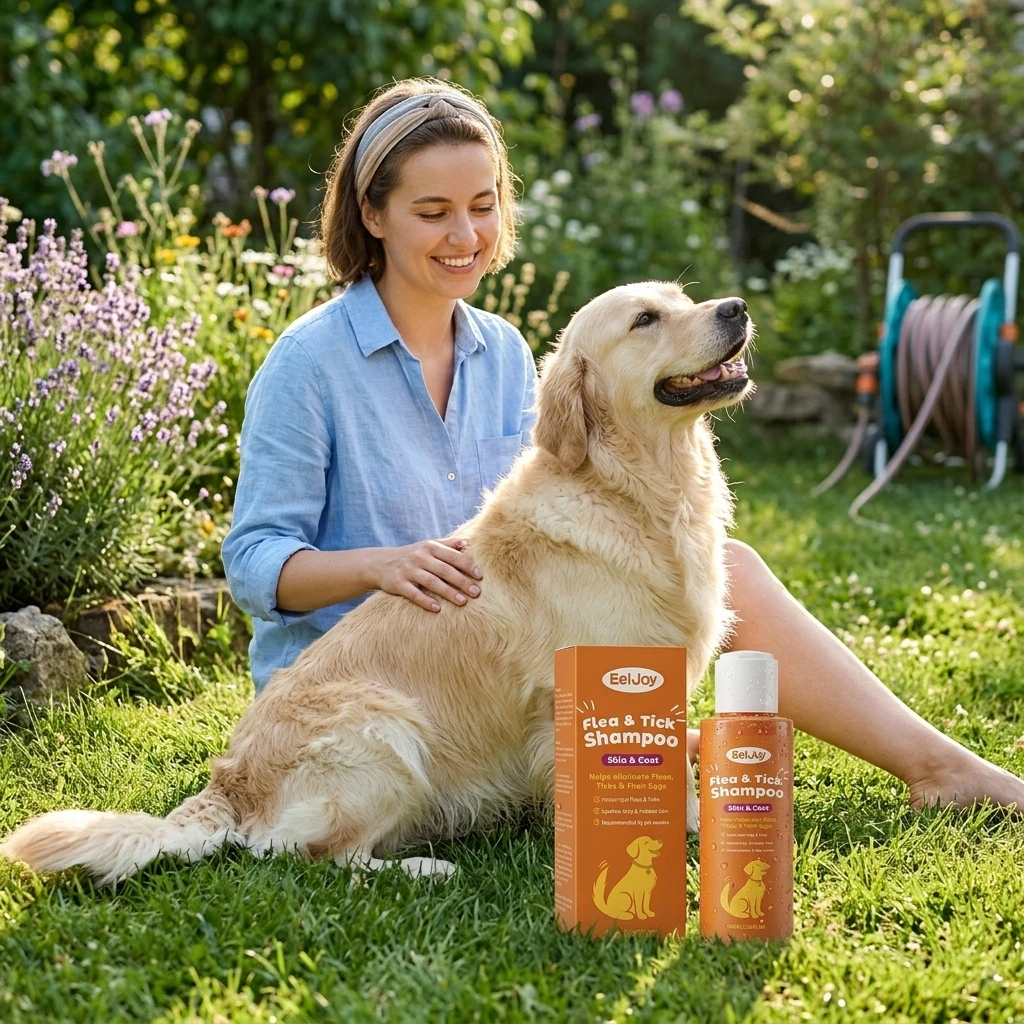 Flea Tick Shampoo For Pets With Natural Plant Extracts And Deep Cleaning Formula Suitable For Cats Dogs