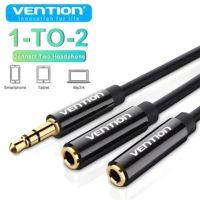 Vention Headphone Audio Adapter Jack 3.5mm 1 Male To 2 Female Earphone Y Splitter For Laptop Speaker PS5 AUX Cable Double Stereo