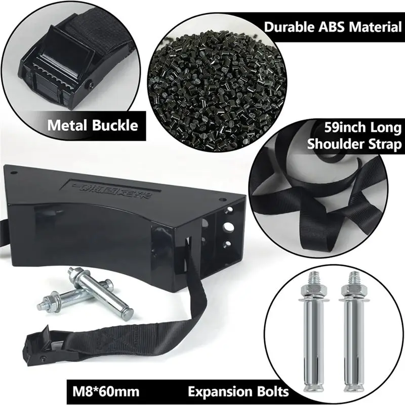 ABSE-2PCS Long-Lasting Screws Durable ABS Cylinder With Screws And Safety Chain Supported 4-12Inch (Black)