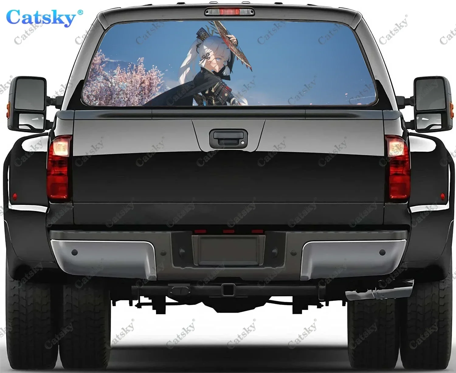 

Genshin Impact наклейки на заднее окно, автомобильные наклейки и графические наклейки на заднее окно для грузовиков, виниловая наклейка на окно автомобиля