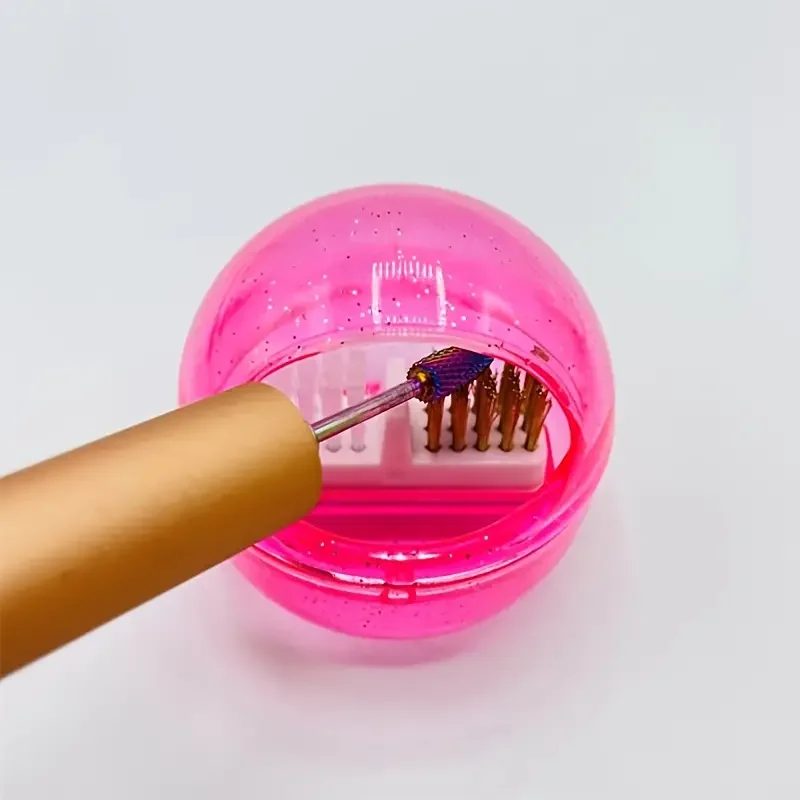 Nagelboren Reinigingsborsteldoos voor elektrische manicuremachine Boren Draagbare was-nail art-tool