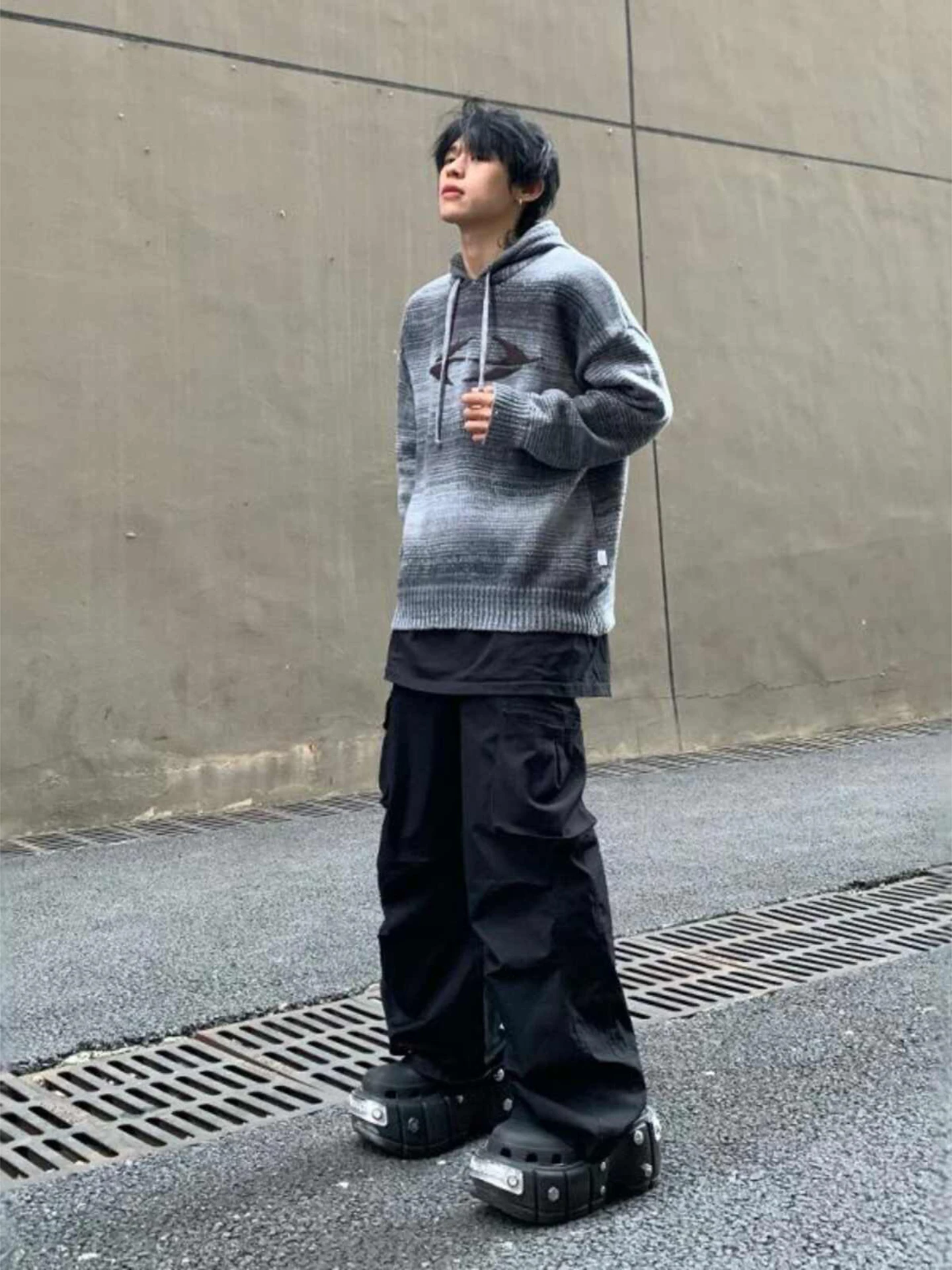 

Retro American Design Striped Letter Hoodie Knitted Sweater Men Loose Lazy Sle Yarn Coat Trendy Long Sve Warm Casual Wear