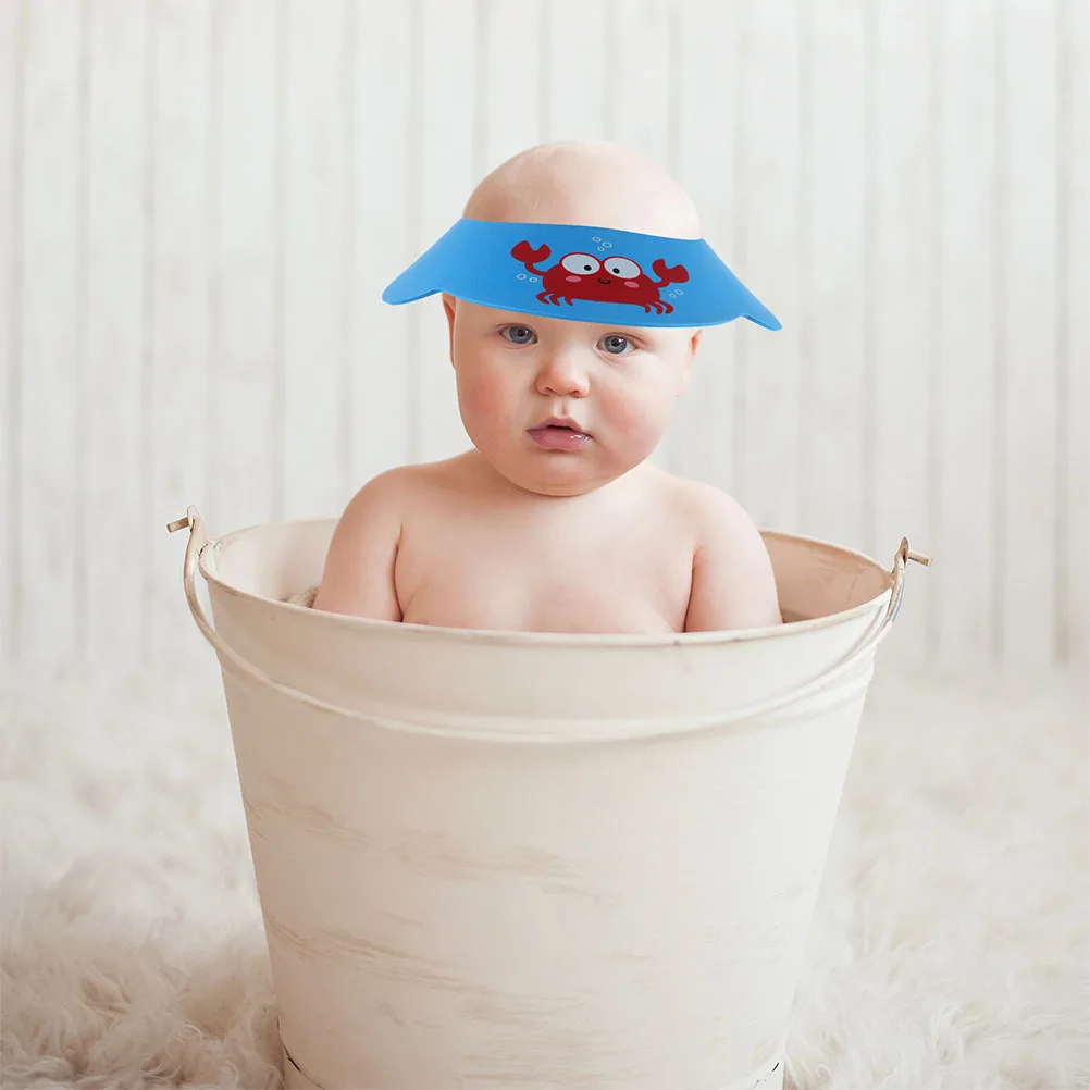 

2Pcs Children's Washing Shield Thickened Shampoo Bath Cap Adjustable Fit for Toddlers Cute Cartoon Hair Wash Visor for Infant