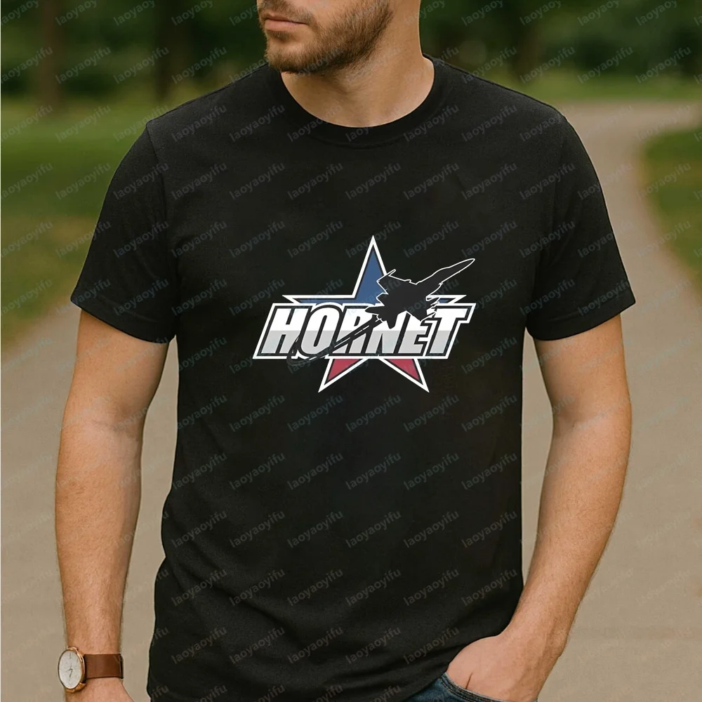 FA-18 Hornet Jolly Rogers Fighter Jet Fan Summer Short-Sleeved Men's and Women's Universal Shirt Comfortable T-Shirt