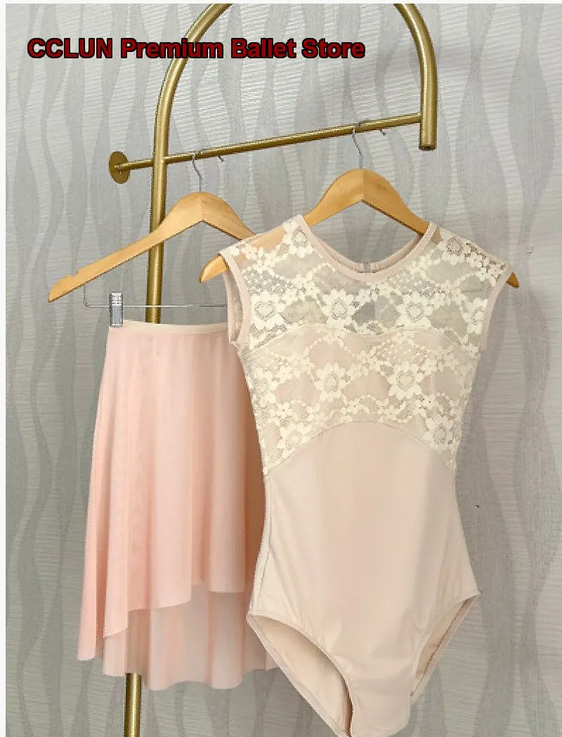Women's Adult Lace One-Piece Dance Gymnastics Leotard Basic Training Body Suit Practice Leotard Unitard