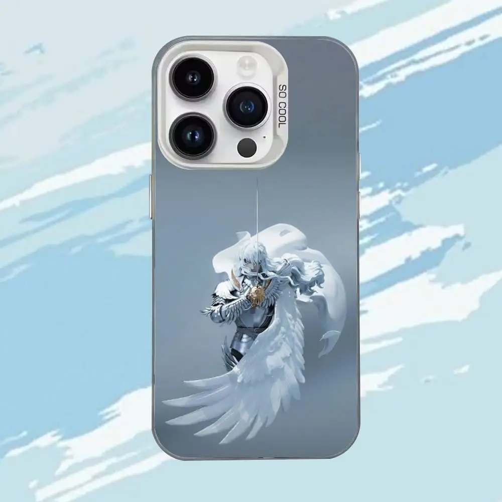 Чехол для телефона Anime B-Berserk G-Griffith для iPhone 17,16,15,14,13,12,11, Mini,Pro,E,MAX, белый матовый противоударный чехол