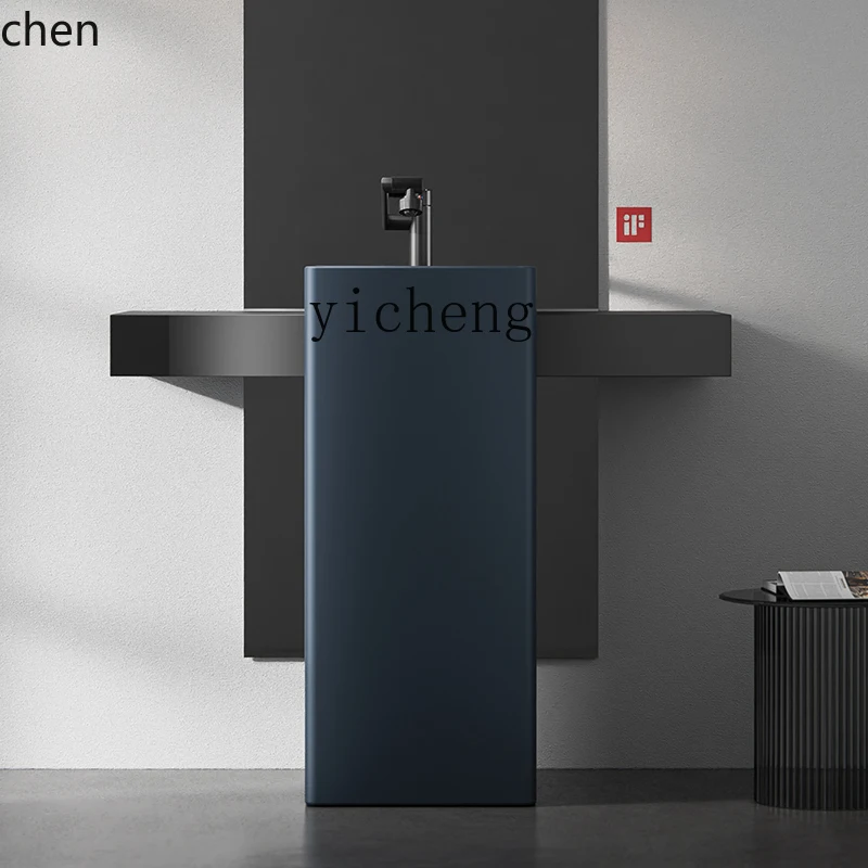 O9.7- square bathroom ceramic column basin countertop balcony floor integrated washbasin household washbasin