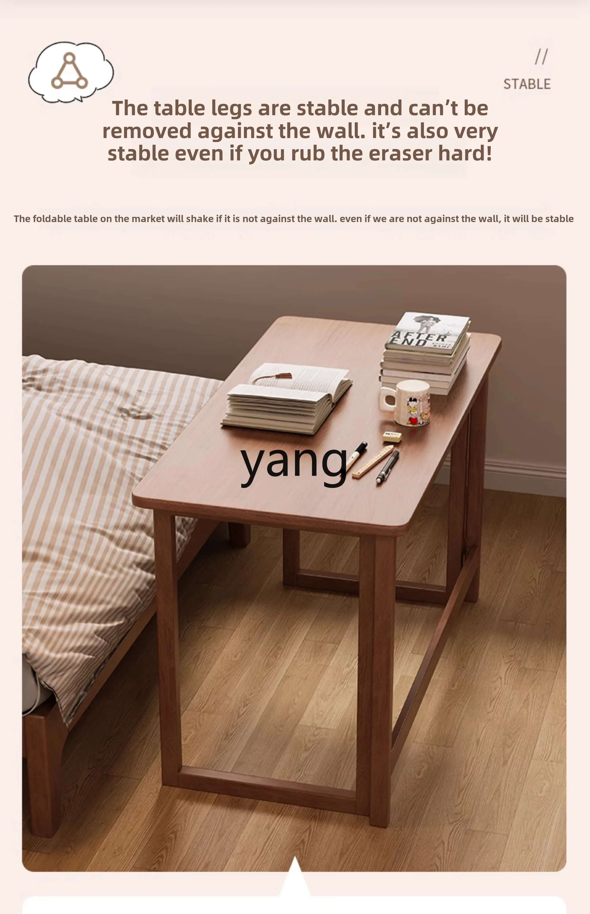 LH  solid wood folding desk student home bedroom small apartment study table