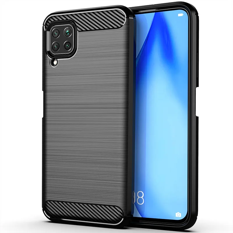 Carbon Fiber Shockproof Case For Huawei P40 Lite Silicone Case for p40lite Huawey Bumper Full Protective Back Cover Coque Fundas