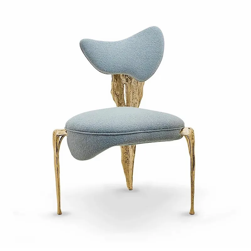 

Italian light luxury high-end household brass dining chair