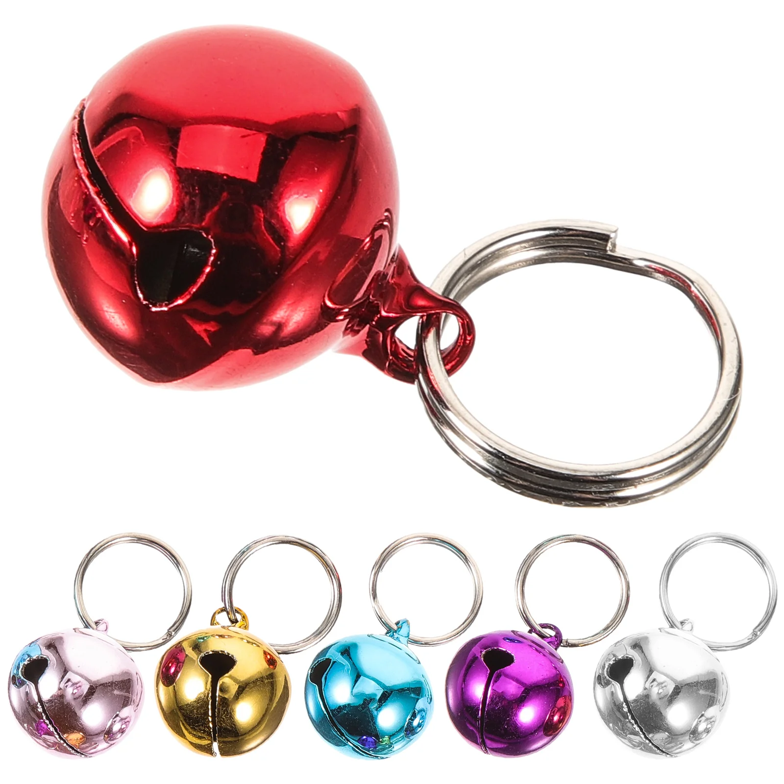 

6 Pcs Colorful Stainless Steel Pet Pendant Bell Accessories for Cat Dog Collars Christmas Bells Charm Hanging Decorations