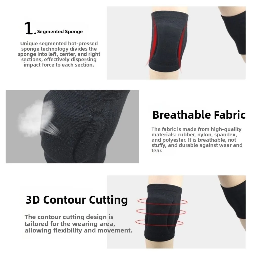 1 Pair Thickening Sponge Sports Knee Pads Volleyball Yoga Dance Knee Pads Brace Support Breathable Elastic Knee Pads Woman