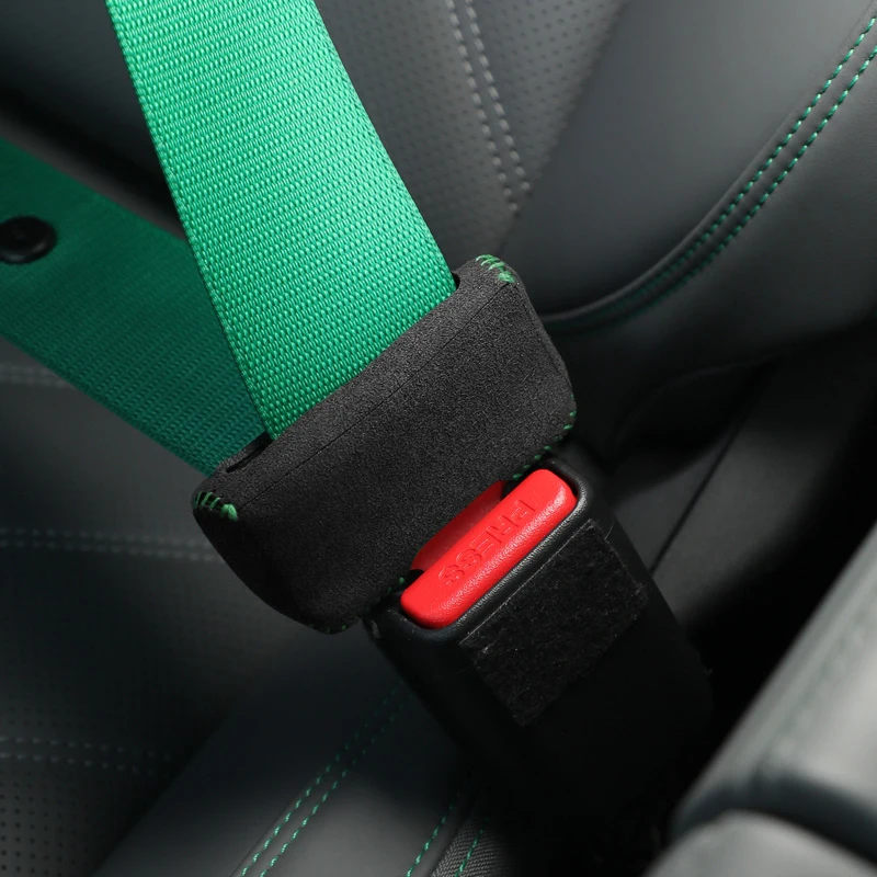 

For BYD ZEEKR 001 7X Xpeng P7 Tesla Modle 3 Y New Energy Vehicle, A lcantara Automobile Front Rear Seat Belt Protectors Cover