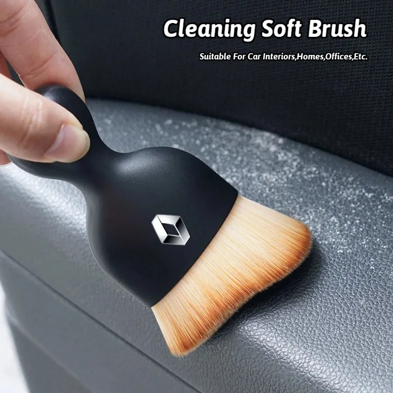 Car Interior Cleaning Soft Brush Tool Dust Remover For Renault ZOE QM6 Austral Kardian Rafale Kangoo Arkana Clio Koleos Megane