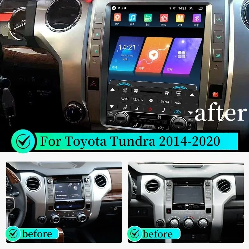 

Android 13 For Toyota Tundra 2014-2020 Car Radio Stereo GPS Navigation Multimedia Video Player Head Unit Screen Qualcomm Carplay