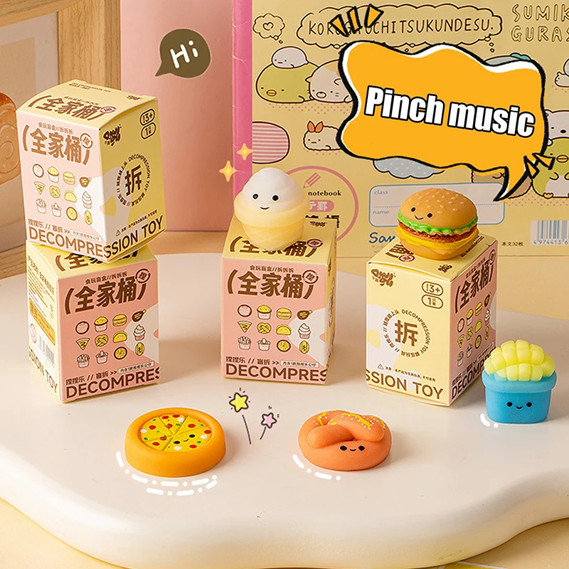 

Cartoon Simulated Burger Pizza Soft Gel Ice Cream Blind Bag Surprise Style Random Toy Ornaments Decompression Toy