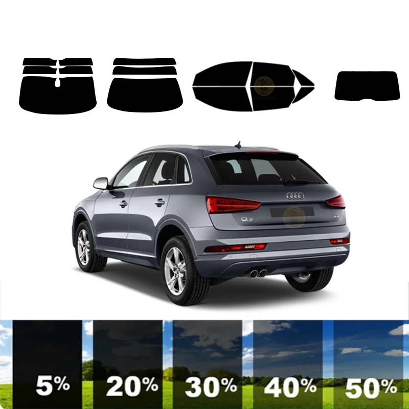 

precut Removable Window Tint Film For Car 100% UVR 5%-35%VLT Heat Insulation Carbon ﻿For AUDI Q3 4 DR SUV 2013-2018