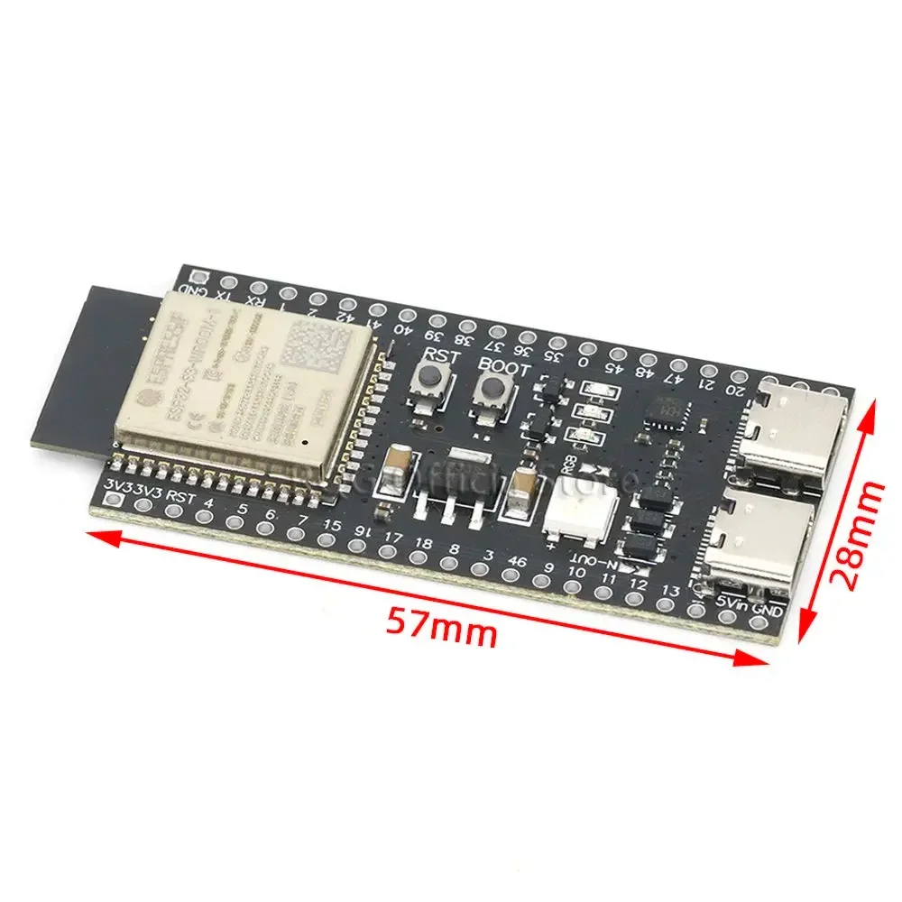 onboard WROOM-1-N16R8 module development board of the ESP32 S3 core board
