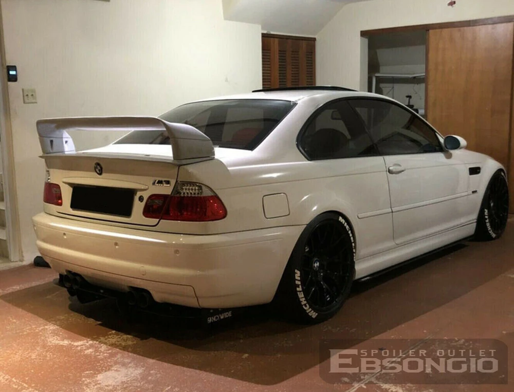 E46 Black Spoiler ABS Rear Wing Carbon Look Body Kit For BMW 3 Series E46 M3 316i 318i 320i 323i 325i 328i 330i Sedan 1998-2006