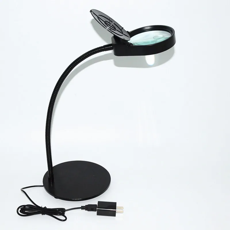 

3X10X USB Plug Crafts Glass Lens LED Desk Magnifier Lamp Light Magnifying Desktop Loupe Repairing Tools with 38 LEDs Stand