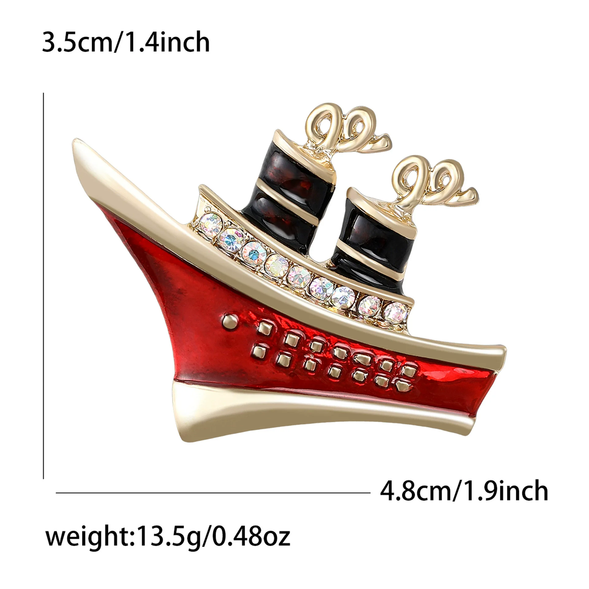 Enamel Sailing Boat Brooches for Women Unisex Pearl Ship Sea Transport Pins Office Party Friend Gifts Accessories