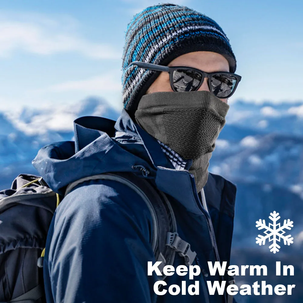 Winter Bandana Neck Warmer Gaiter Breathable Face Mask Cover Ski Sports Running Hiking Outdoor Windproof Scarf Soft Headwear Men