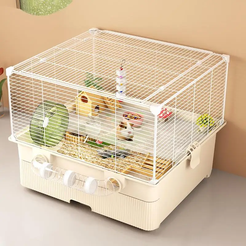 

Hamster cage, gold bear, oversized luxury villa, anti-gnawing and anti-jailbreak drawer type