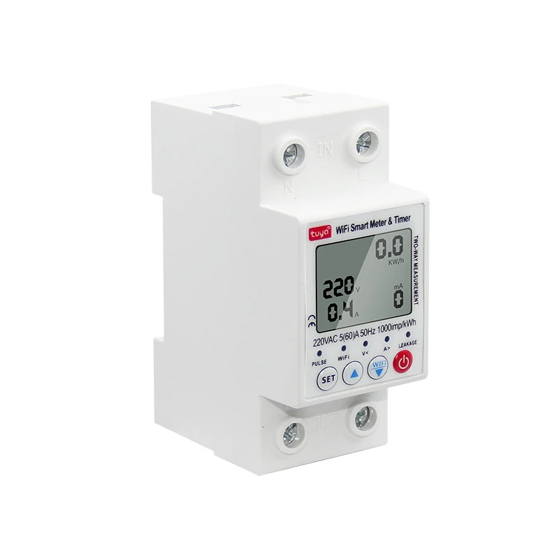 Tuya App Din Rail Power Energy Meter for Tuya WIFI Smart Electricity Meter Monitor Voltage Curve Ammeter
