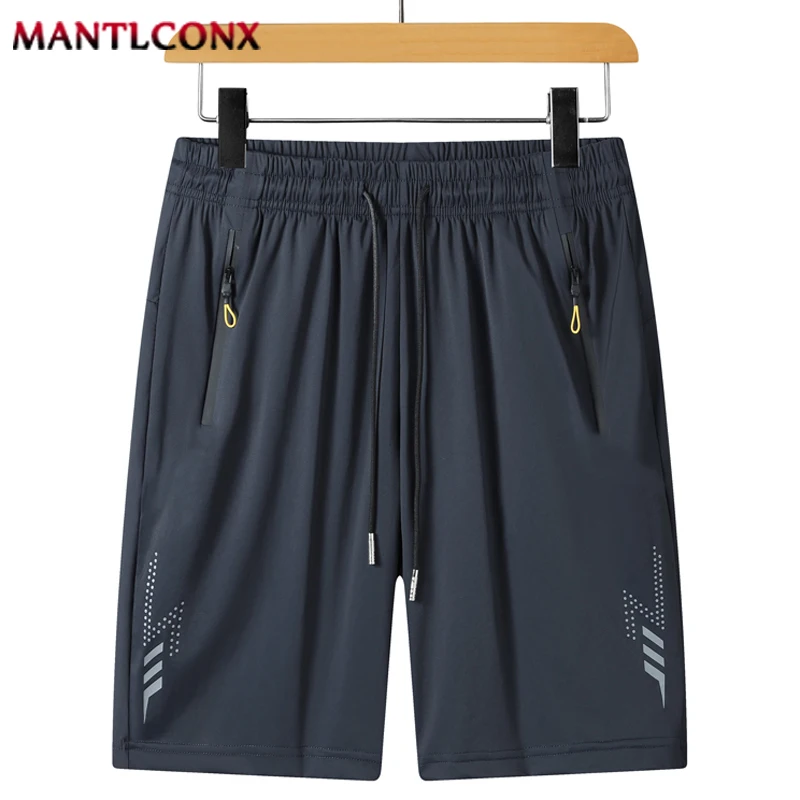 Elastic Breathable Summer Sports Shorts Men Gym Fitness Training Running Men\'s Shorts Quick Dry Workout Short Pants Black XXXL