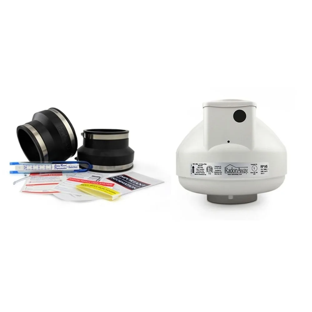 طقم مروحة التخفيف الرادون مع مروحة بيضاء 4 × 4 ودعامة تثبيت لتنقية الهواء بشكل فعال