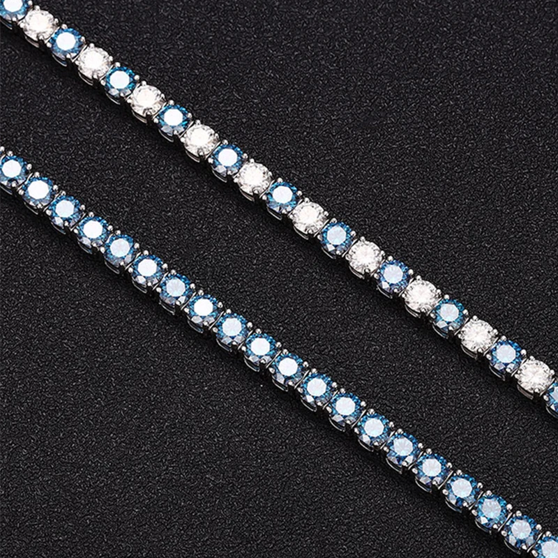 Gelang Tenis Moissanite Biru d - Moissanite Tennis Bracelet 925 Sterling ulasan dan harga