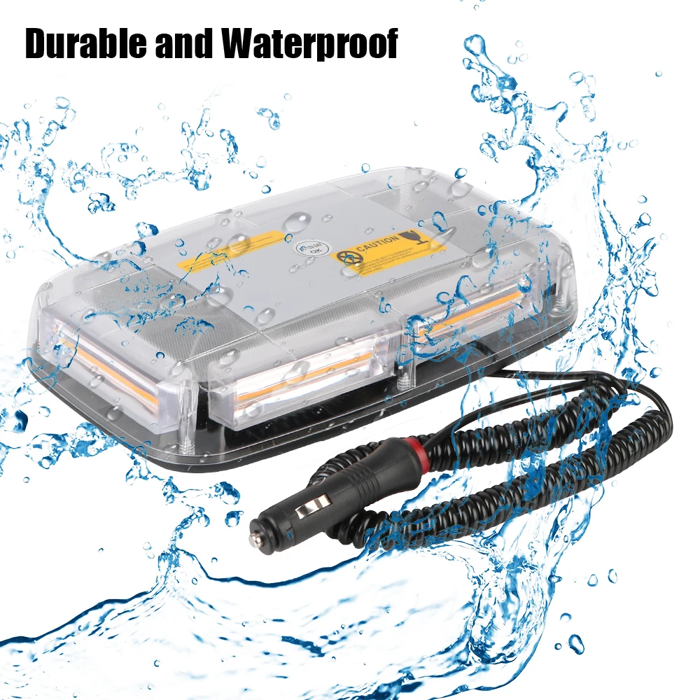 الشرطة المتعري مصباح إشارة الطوارئ سيارة ستروب تحذير ضوء أصفر LED COB مصباح السقف DC12 ~ 24 فولت سقف السيارة وامض منارة #5