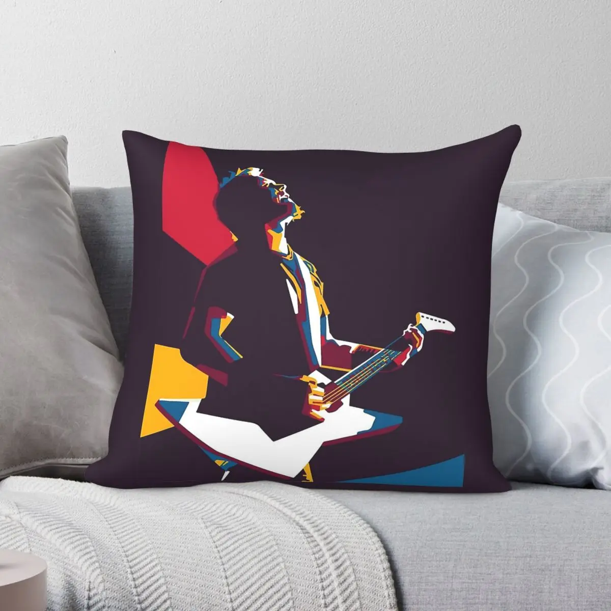 James Hetfield Pop Art Square Pillowcase Polyester Linen Velvet Pattern Zip Decorative Home Cushion Cover
