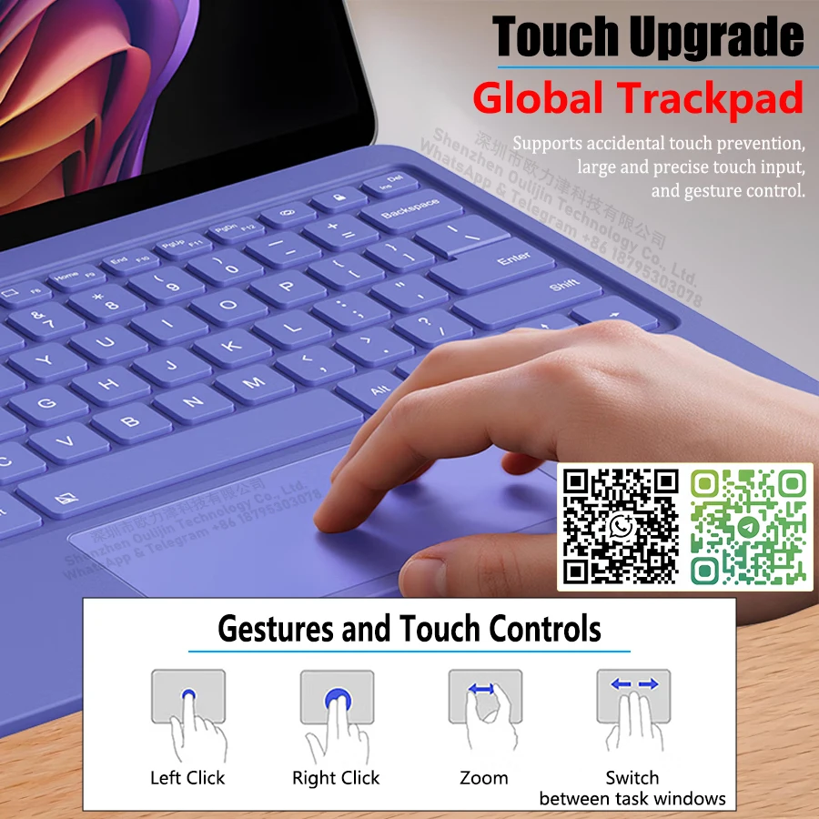 Keyboard For Microsoft Surface Pro 12 inch 2025，7 Color Backlits Bluetooth Wireless Magnetic Type-Cover for Surface Pro 12