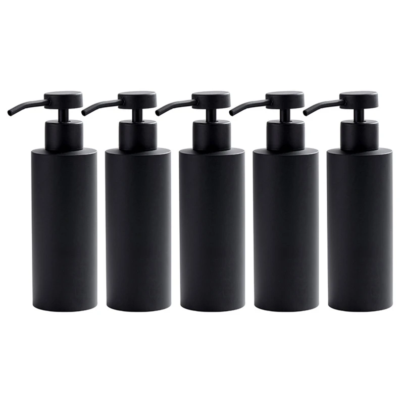 

5X Hand Soap Dispenser-Stainless Steel Dish Bath Countertop Lotion Dispensers,Black Liquid Wash Brushed Metal