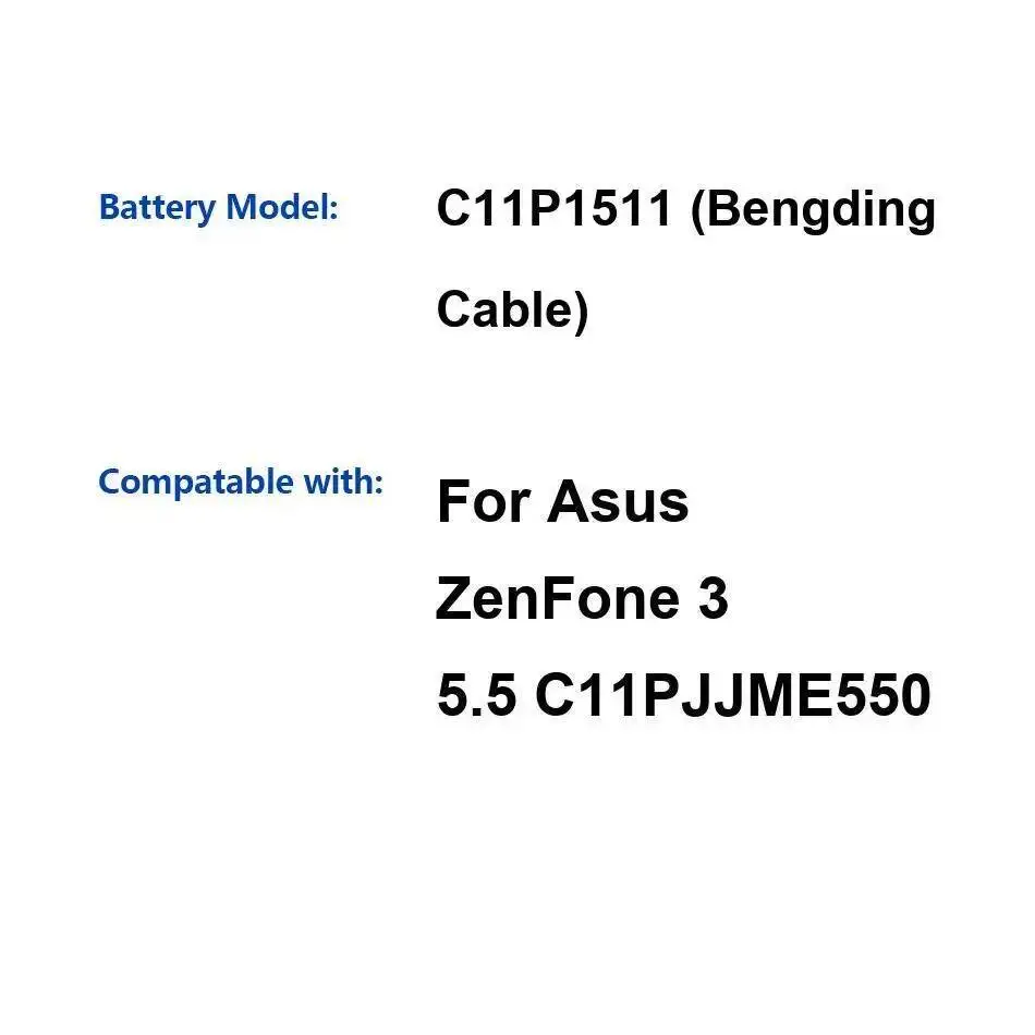 

Аккумулятор мобильного телефона C11P1511, большой прямой кабель 3000 мАч для Asus Zenfone 3 5,5 C11PJJME550