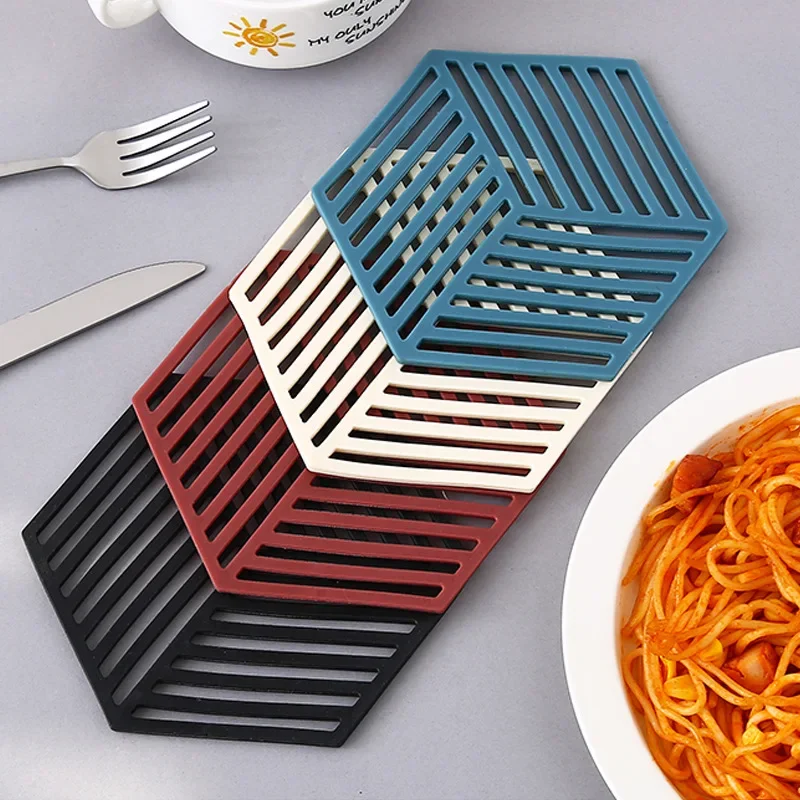 Silicone Heat Insulation Pad Tableware Placement Stackable Creative Boho Ethnic Style Cup Mat Coasters Home Kitchen Accessories