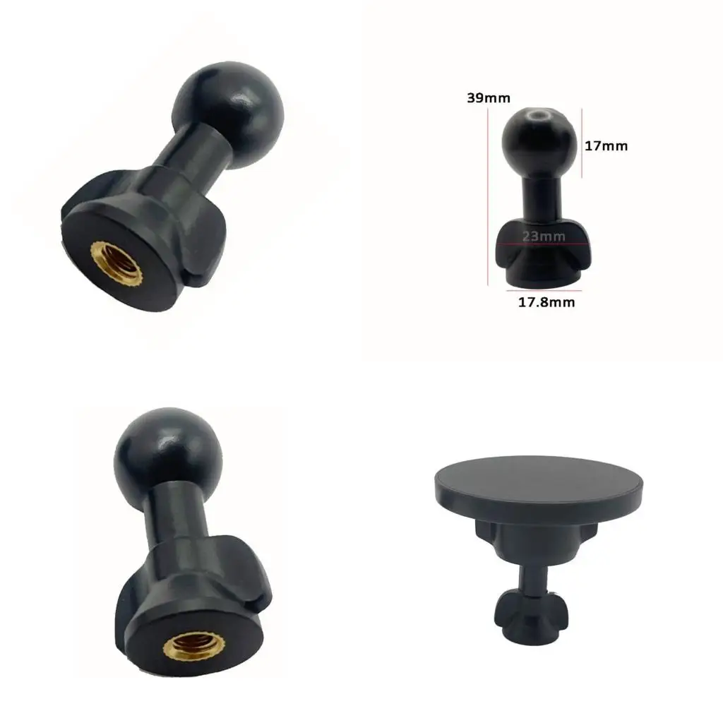 Plastic 17mm Ball Head Adapter Universal Phone Stand Converter Easy to Operate for 1/4 Nut Phone Holder & Tripods Stand
