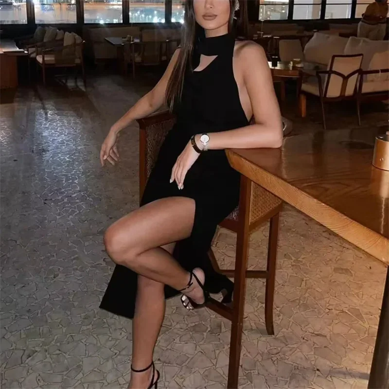 قطع فساتين سوداء المرأة عارية الذراعين فستان طويل امرأة قبالة الكتف أكمام Bodycon فستان 2025 فساتين الحفلات المسائية مثير