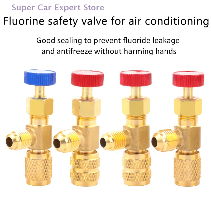

1 Piece R410A R22 Air Conditioning Refrigerant 1/4" Safety Adapter Liquid Safety Valve Air Conditioning Repair And Fluoride