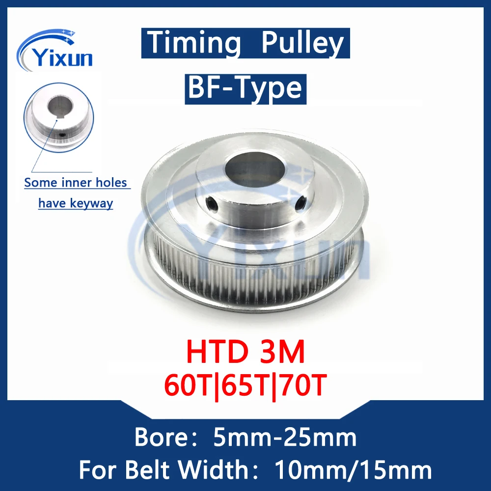 

HTD 3M 60T 65T 70 Teeth Timing Pulley Bore 5mm-25mm For 3M Belt Width 10/15mm Synchronous Belt Wheel HTD3M Gear 60Teeth Keyway