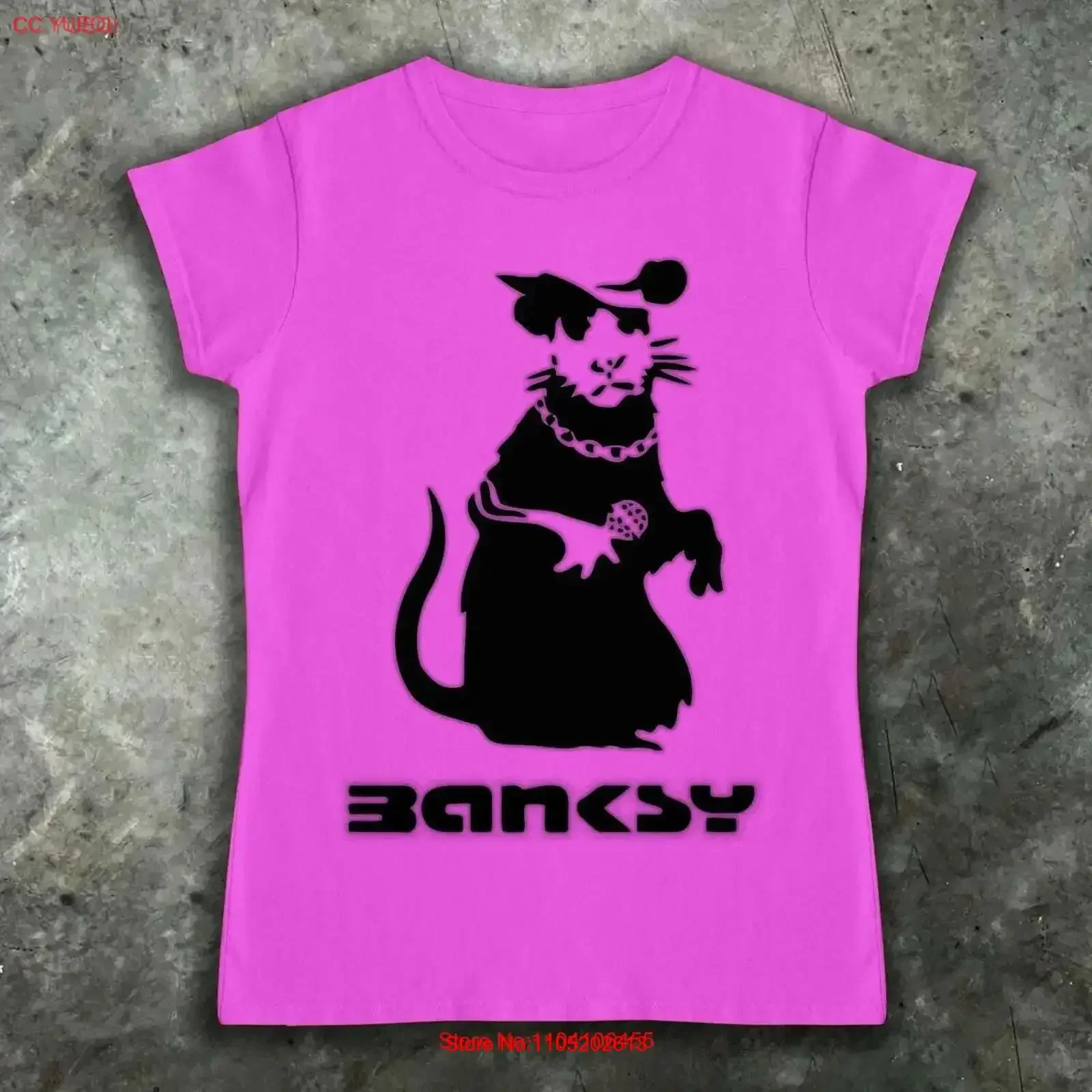 

Womens Banksy Inspired Rap Rat T Shirt Graffiti Street Art UK vintage Washed fashion graphic Soft Stretched Unisex