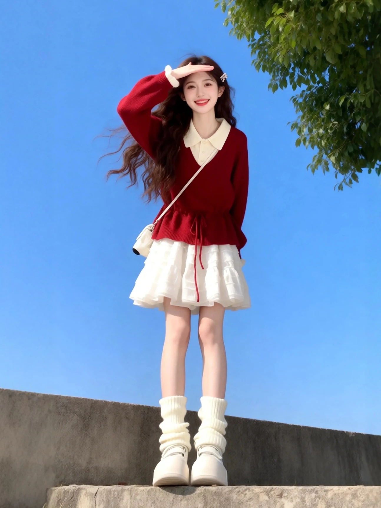 

Spring New Year Casual Knitted Sweater ort Skirt Set Women's plus Size Faionable Ensemble Comfortable Loose Fit High Waist