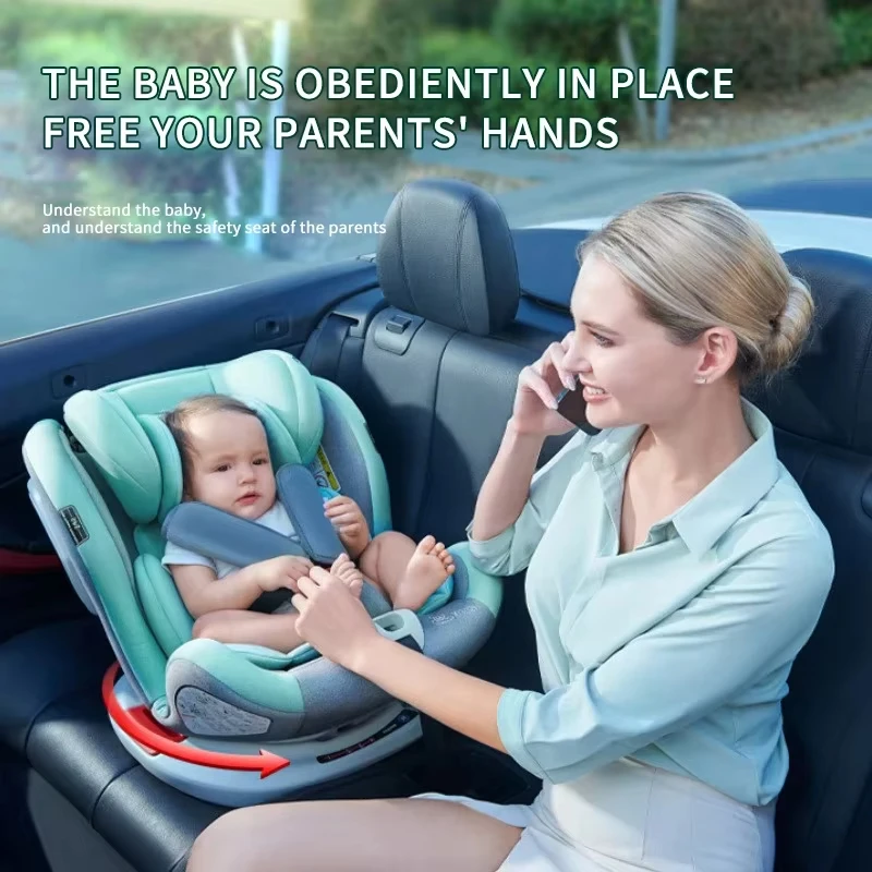 Child Safety Seat 0-12 Years Old Car Use 360 Degree Rotation Baby Car Can Sit or Lie Down