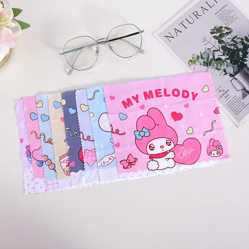 

Sanrio Hello Kitty Glasses Cleaner Cloth High Quality Chamois Microfiber Cleaning Cloth for Glasses Cloth Len Phone Screen Wipes