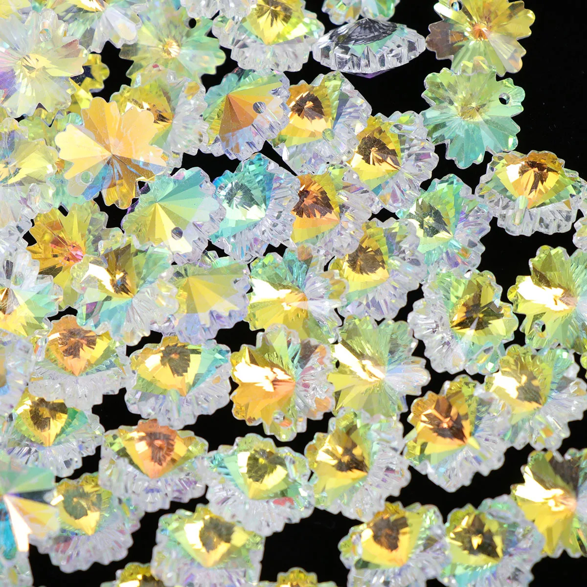 

100 шт., подвеска «сделай сам», очаровательные ювелирные изделия, подвески, цветное стекло, дрель, снежинка для ожерелья, браслета, серьги, уникальная ручная работа